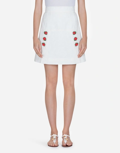 Shop Dolce & Gabbana Jacquard Skirt In White