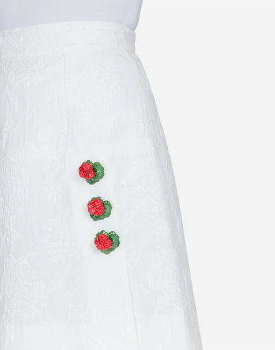 Shop Dolce & Gabbana Jacquard Skirt In White