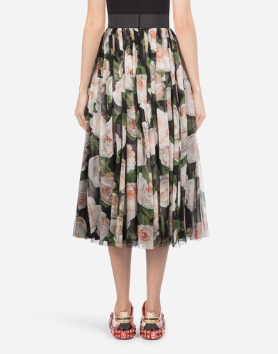 Shop Dolce & Gabbana Printed Silk Skirt In Floral Print