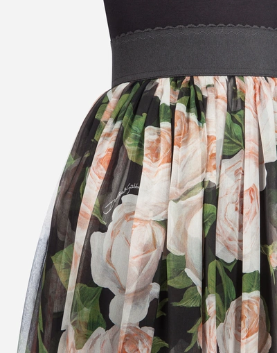 Shop Dolce & Gabbana Printed Silk Skirt In Floral Print
