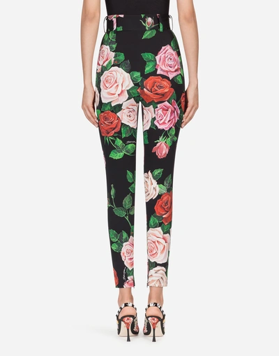 Shop Dolce & Gabbana Printed Silk Pants In Floral Print