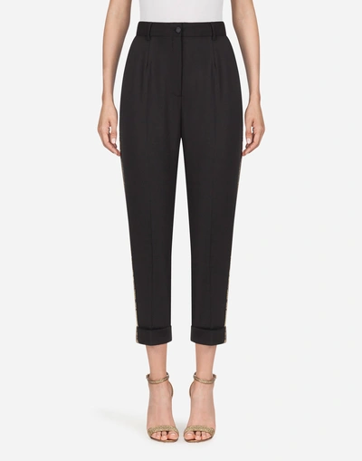 Shop Dolce & Gabbana Wool Pants In Black