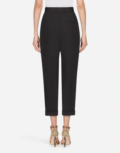 Shop Dolce & Gabbana Wool Pants In Black