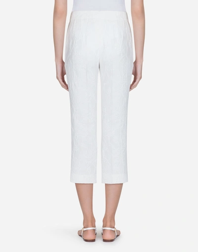 Shop Dolce & Gabbana Jacquard Pants In White