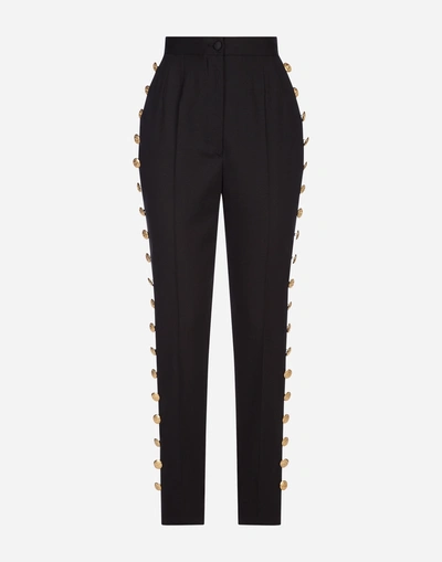 Shop Dolce & Gabbana Wool Pants In Black