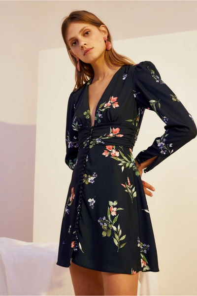 Shop Keepsake Glory Long Sleeve Dress In Navy Floral