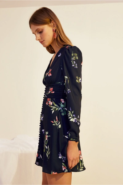 Shop Keepsake Glory Long Sleeve Dress In Navy Floral