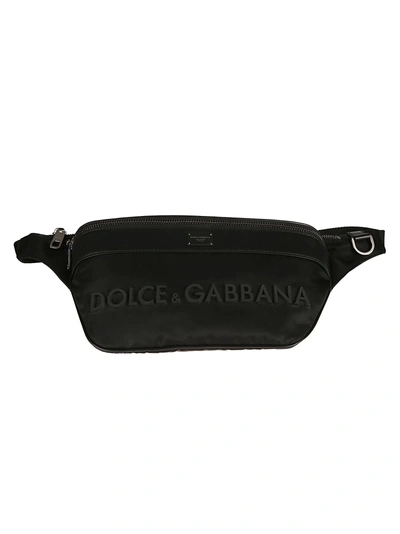 Shop Dolce & Gabbana Logo Embossed Belt Bag In Black