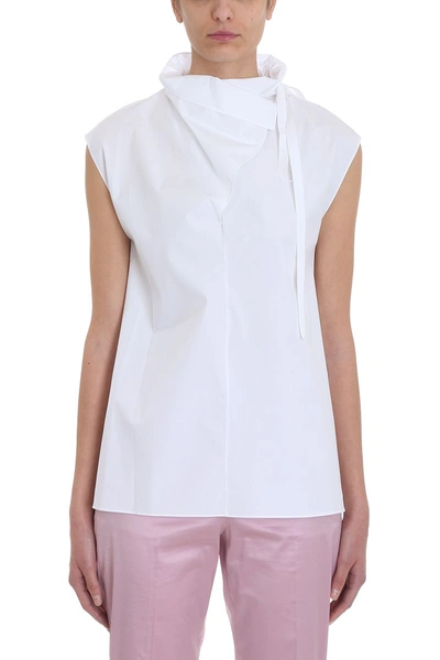 Shop Theory Funnel Neck Top In White