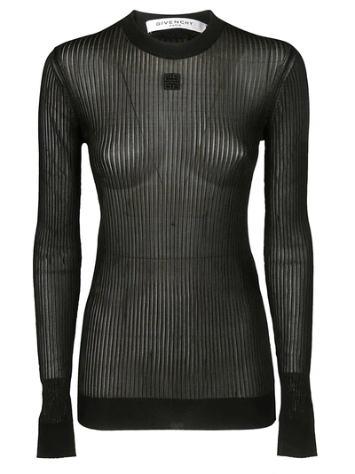 Shop Givenchy 4g Semi-transparent Top In Black