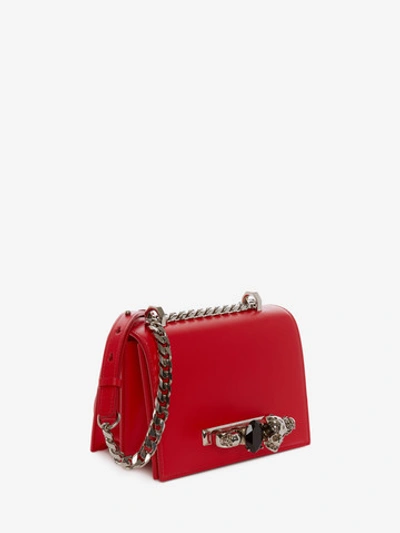 Shop Alexander Mcqueen Small Jewelled Satchel In Lust Red