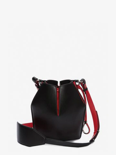 Shop Alexander Mcqueen Small Bucket Bag In Black