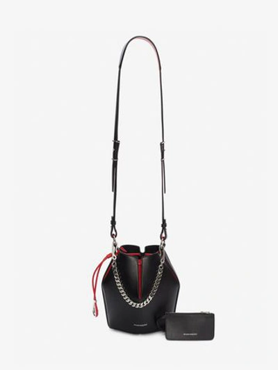 Shop Alexander Mcqueen Small Bucket Bag In Black