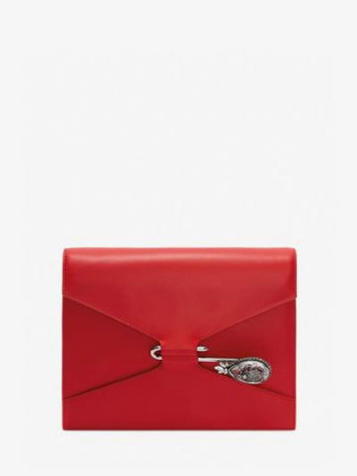 Shop Alexander Mcqueen Pin Bag In Lust Red