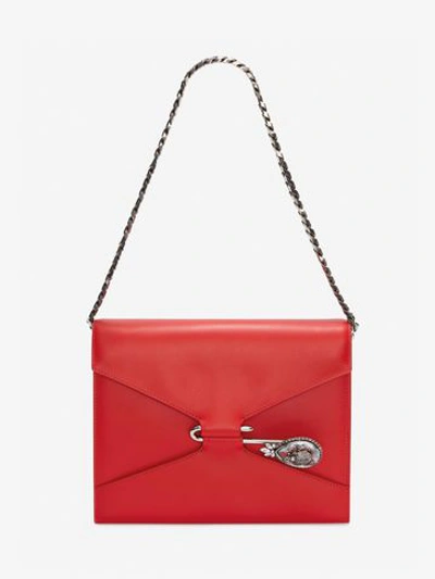 Shop Alexander Mcqueen Pin Bag In Lust Red