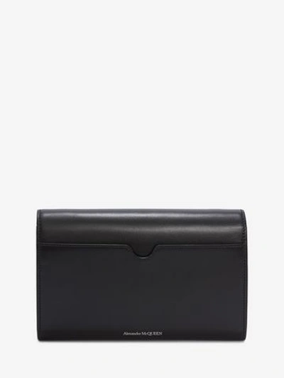 Shop Alexander Mcqueen Pin Wallet On Chain In Black