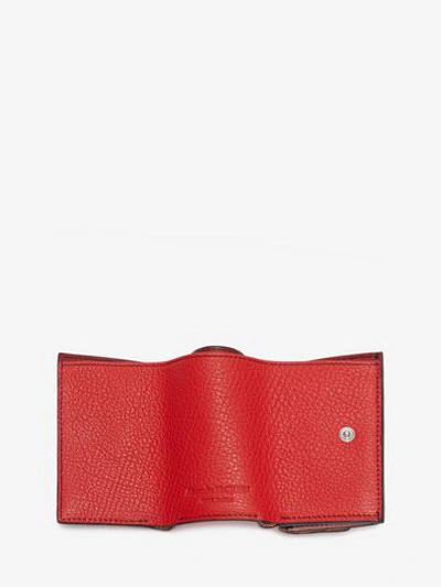 Shop Alexander Mcqueen Skull Mini Folding Wallet In Anemone