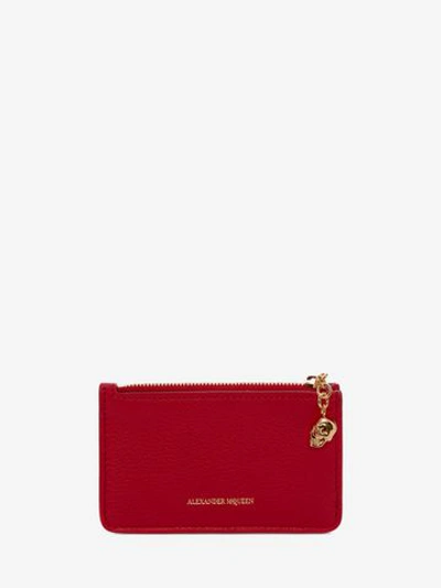 Shop Alexander Mcqueen Zipped Card Holder In Scarlet