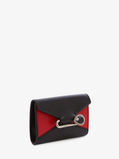 Shop Alexander Mcqueen Pin Envelope Cardholder In Black