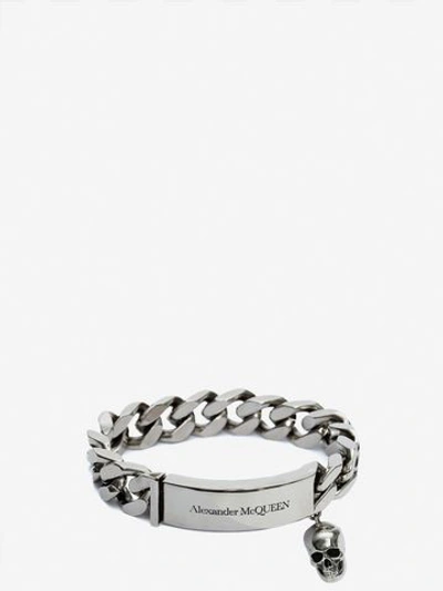 Shop Alexander Mcqueen Identity Chain Bracelet In Silver