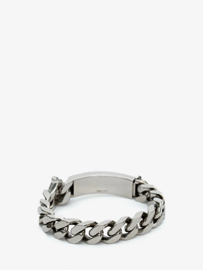 Shop Alexander Mcqueen Identity Chain Bracelet In Silver