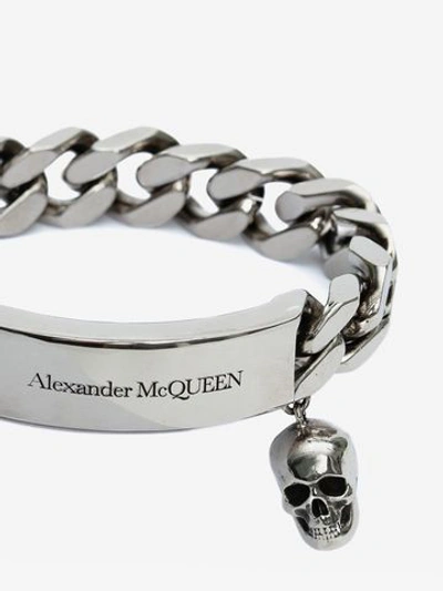 Shop Alexander Mcqueen Identity Chain Bracelet In Silver