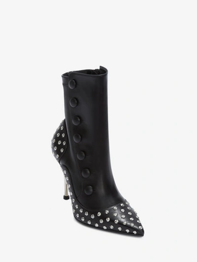 Shop Alexander Mcqueen Victorian Boot In Black/silver