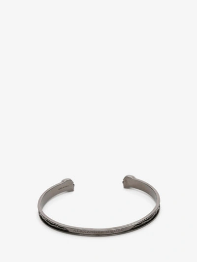 Shop Alexander Mcqueen Twin Skull Bracelet In Silver