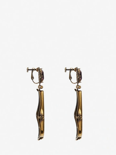 Shop Alexander Mcqueen Frame Earrings In Gold