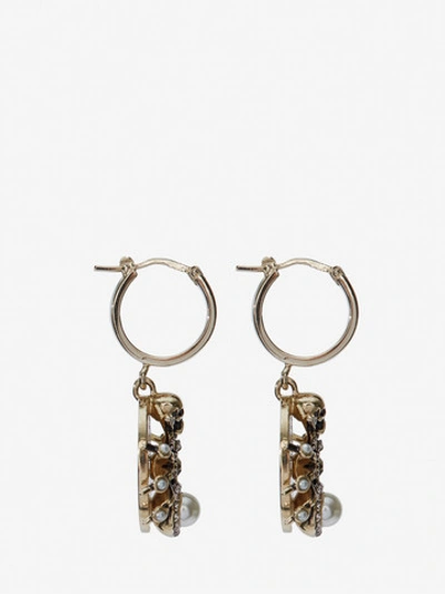 Shop Alexander Mcqueen Spider Earrings In White Gold