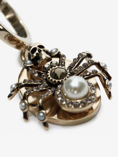 Shop Alexander Mcqueen Spider Earrings In White Gold