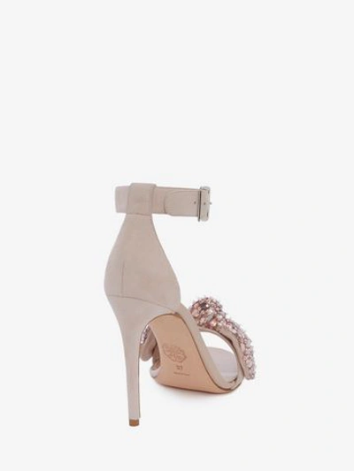 Shop Alexander Mcqueen Bow Embroidered Sandal In Peonie Pink