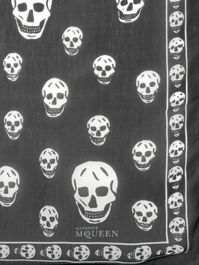 Shop Alexander Mcqueen Classic Silk Skull Scarf In Black/ivory