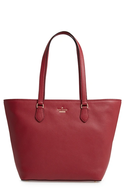 Shop Kate Spade Jackson Street - Jana Leather Tote - Red In Fig Jam