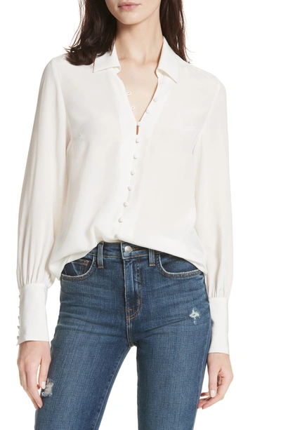 Shop L Agence Naomi Silk Blouse In Ivory