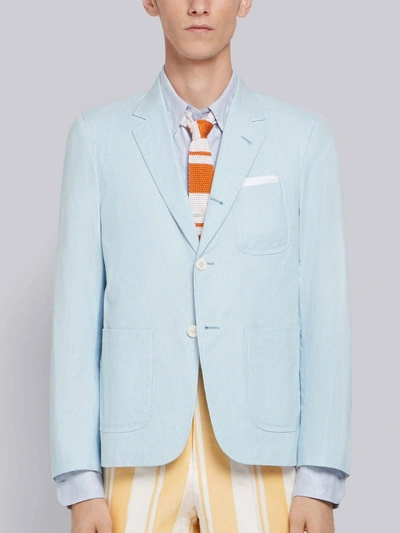 Shop Thom Browne Patch Pocket Pincord Sack Sport Coat In Blue
