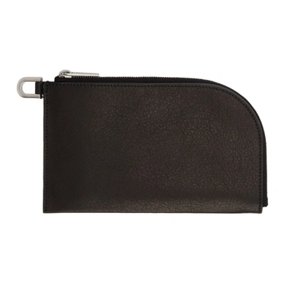 Shop Rick Owens Black Zip Wallet In 09 Black