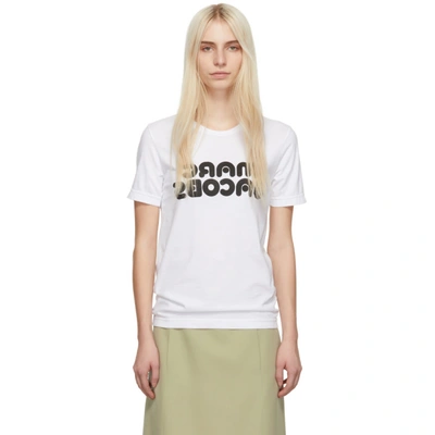 Shop Marc Jacobs White Redux Grunge Backwards T-shirt In 111 Ivory