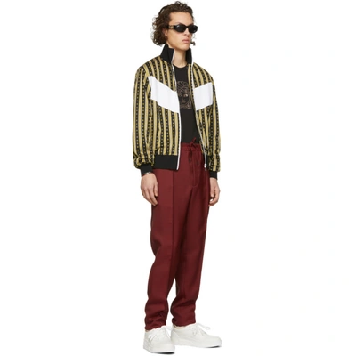 Shop Versace Black And Gold Neoclassical Track Jacket In A732 Bk/gol