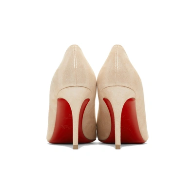 Shop Christian Louboutin Pink Suede Spikyshell Heels In H558 Poudre