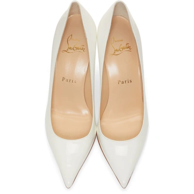 Shop Christian Louboutin White Patent Kate Heels In W156 Snow