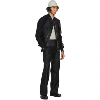 Shop Rick Owens Black Combo Flight Bomber Jacket In 0908blkprl