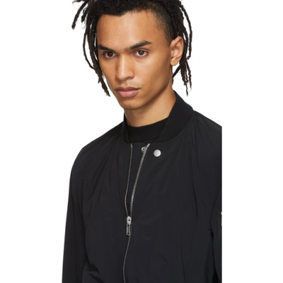 Shop Rick Owens Black Raglan Bomber Jacket In 09 Black