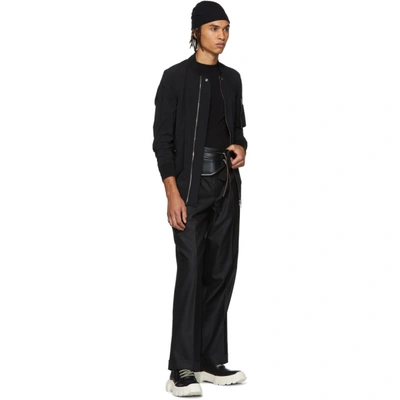 Shop Rick Owens Black Raglan Bomber Jacket In 09 Black