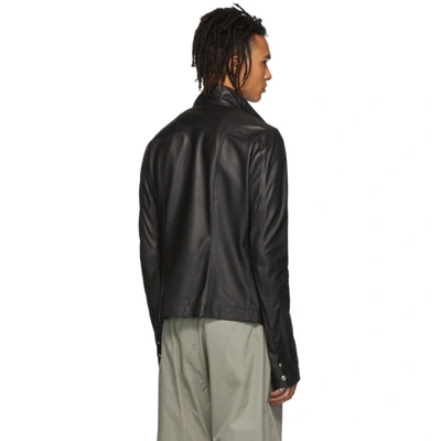 Shop Rick Owens Black Mollino Biker Jacket