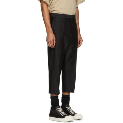Shop Rick Owens Black Cropped Silk Astaires Trousers In 09 Black