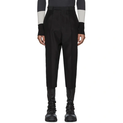 Shop Rick Owens Black Cropped Astaires Trousers In 09 Black