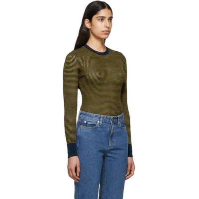 Shop Rag & Bone Rag And Bone Blue And Tan Raina Sweater In Denim Blue