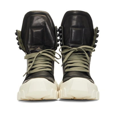 Shop Rick Owens Black And Off-white Hiking Sneaker Boots