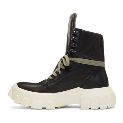 Shop Rick Owens Black And Off-white Hiking Sneaker Boots